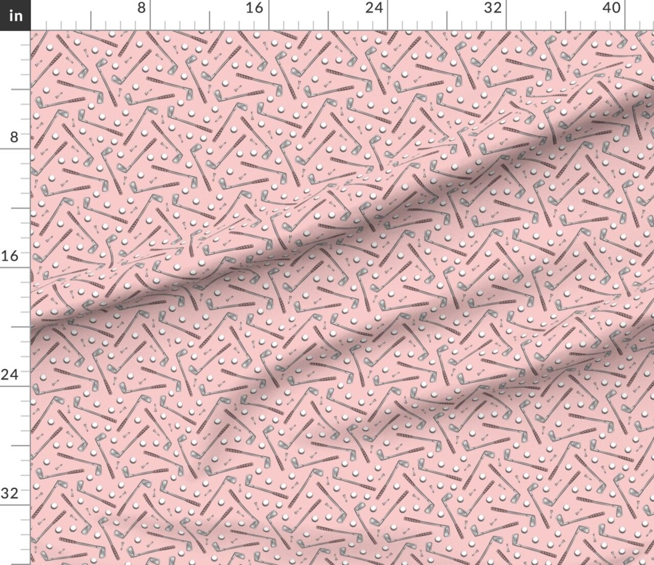 Golf Clubs Pink Little Arrow Sports Golfing Tee Kids Room Custom Printed Fabric by Spoonflower Various Fabrics by the Yard or Fat Quarter
